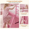 thumbnail image 6 of Low Loft Bed Twin Size with 8 Storage Drawers and LED Lights, Metal Loft Bed Frame with Bookcase Storage, Safety Guardrail and Under-Bed Play Space, Pink, 6 of 9