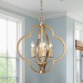 thumbnail image 2 of LNC Modern Gold Quatrefoil Chandelier, 4-Light 16 in Fixture for Dining Room & Foyer, 2 of 16
