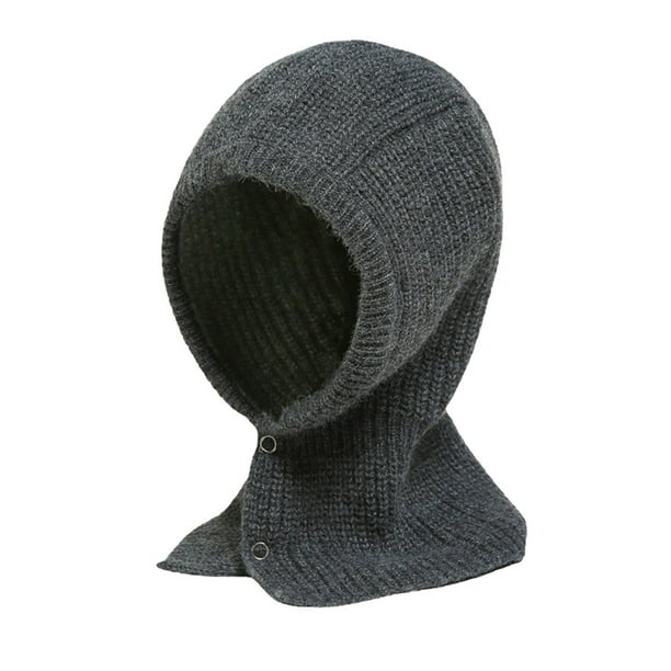 Jumpingount Gorro de punto para invierno frío, protección cómoda para el cuello, gorro cálido, a prueba de frío, a prueba de viento, accesorio para la Sombreros Gris oscuro Jumpingount AP013949-07