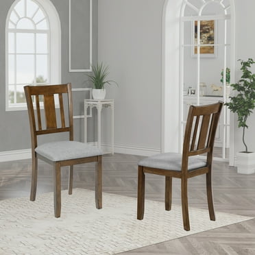 Newboti Furniture Wooden Dining Chairs Set of 4, Kitchen Chair with Padded Seat, Upholstered Side Chair for Dining Room, Living Room, Walnut 02049