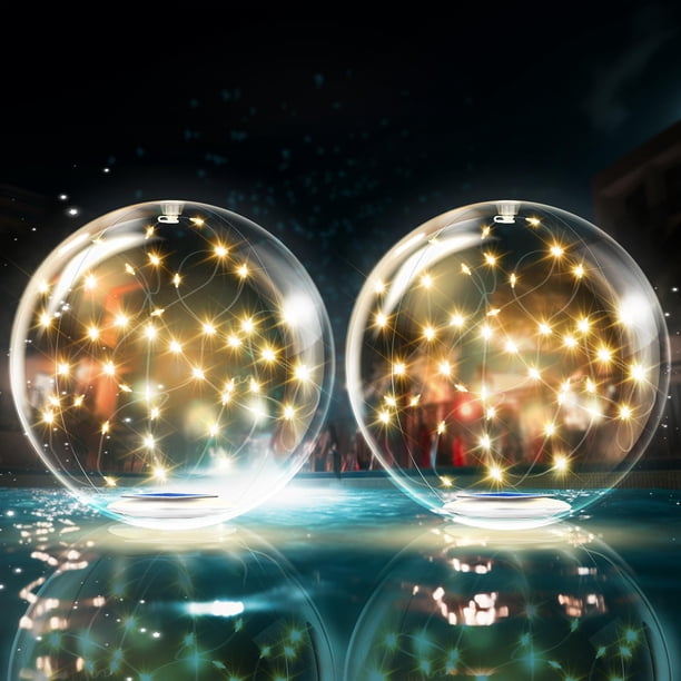 Luces flotantes para piscina TIALLY Fairy con energía solar (paquete de 2)