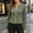 #0078-Army Green, variant on Womens Jacket Long Sleeve Crew Neck Solid Zip Up Faux Suede Blazer with Princess Seams Cropped Tailored Casual