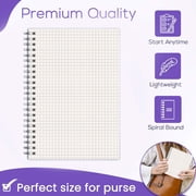 A5 Spiral Notebook - Graph Grid Paper, 80 Pages, Ruled Blank Journal, Thick Paper, Flexible Plastic Cover, 8.07x5.51in, White, for Work & Writing