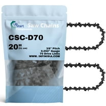 2-Pack 20" Full Chisel Chainsaw Chain D70 Replacement for Poulan PP5020AV Chainsaws - (20 inch, 3/8" Pitch, 0.050" Gauge, 70 Drive Links)