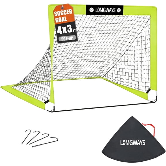 Soccer Goal – Foldable Frame Net for Kids Youth – Indoor Outdoor Soccer Goal with Carry Bag – Easy Set up – Multiple Sizes for Practice & Games