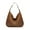Khaki, variant on Women Crescent Small Tote Trendy Shoulder Bags Vegan Leather Hobo Handbag Slouchy Tote Cute Clutch Purses Travel with Double Zipper Design