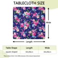 thumbnail image 2 of Pioneer Flower Floral Print Pattern Square Fitted Tablecloth with Elastic Edge,Square Table Cover,Washable Elastic Table Cover for Home Kitchen Party Decor 34"x34", 2 of 6