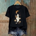 thumbnail image 6 of Halloween Women's Printed T-Shirt Casual Short Sleeve Graphic Tees Round Neck Fashion Top for Daily Wear Polyester Fall Spring, 6 of 7