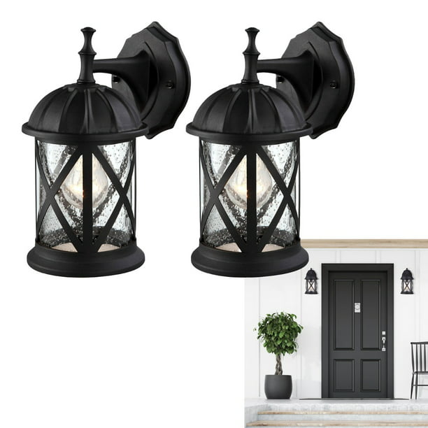 Outdoor Exterior Wall Lantern Light, Outdoor Wall Lantern Sconce With Seeded Glass