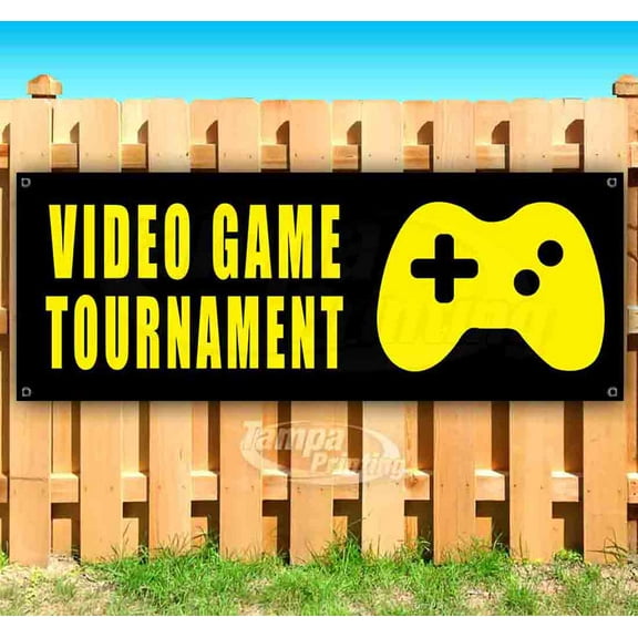 Video Game Tournament 13 oz Vinyl Banner With Metal Grommets