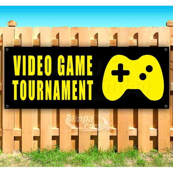Video Game Tournament 13 oz Vinyl Banner With Metal Grommets