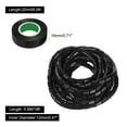 thumbnail image 2 of Spiral Cable Wrap 18ft 12mm Cable Management Sleeve Cord Organizer Flexible PE Computer Wire Black with Tape, 2 of 5