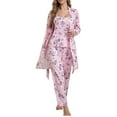 thumbnail image 5 of Vetsdori Womens Long Sleeve Pajamas Sets Lightweight Nightwear Casual Sleepwear 3 Pieces Soft Pajamas for Women Pants, 5 of 6