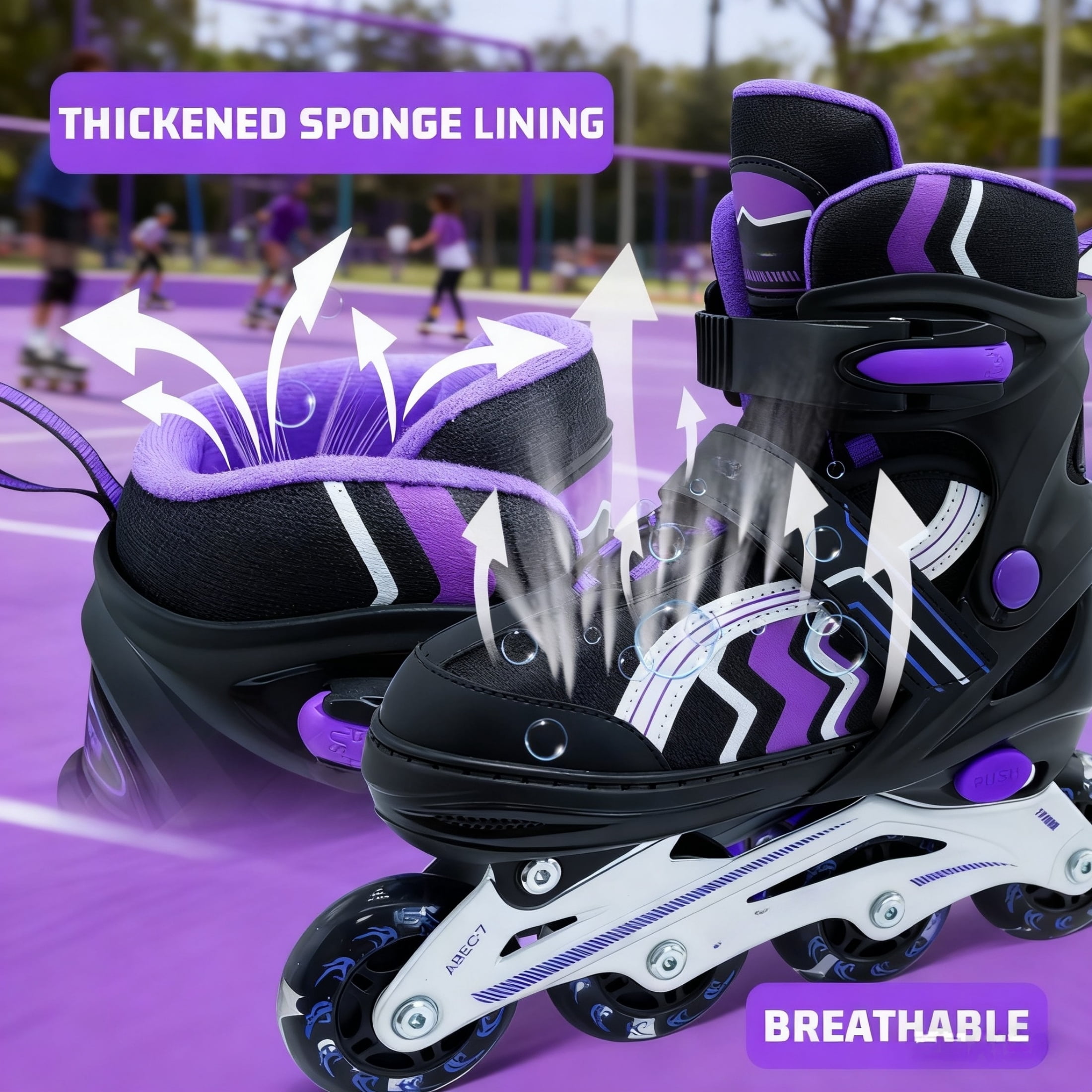JZY Kids Inline Skates with Light-Up Wheels,4-Size Adjustable & Aluminum Frame Skate for Boys and Girls,Ideal for Beginners Ages 5-12