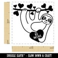 thumbnail image 2 of Valentine's Day Sloth Love Anniversary Self-Inking Rubber Stamp Ink Stamper - Fuchsia Ink - Small 1 Inch, 2 of 7