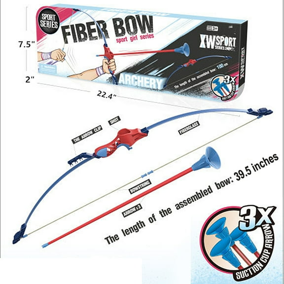 Kids Bow and Arrow Archery with 3 Suction Cup Arrows Target Practice Outdoor Hunting Game