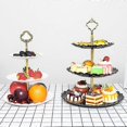 thumbnail image 2 of Cake Stand Three Layers Multi-Use 4 Colors Cake Stand Stand for Wedding, Black, 2 of 5
