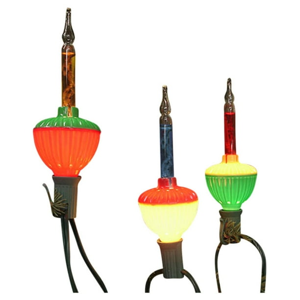 Northlight 7 ct. Retro Christmas Bubble Lights with Green Wire 12 in. Spacing