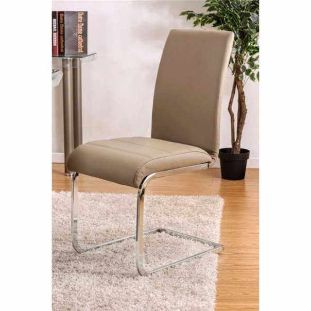 Chaise d'Appoint Walkerville I Contemporain&44; Chrome & Champagne - Lot de 2