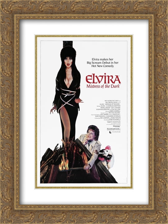 Elvira Mistress of the Dark 20x24 Double Matted Gold Ornate Framed