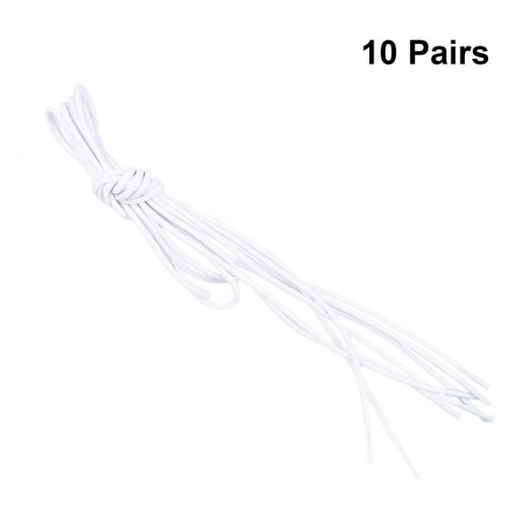 BESTYASH White Thin Round Waxed for Dress Shoes, 10 Pairs and Stylish Shoe Laces for Men and Women