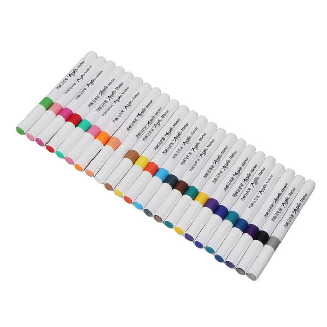 Acrylic Paint Markers, Water Based Ink Water Proof High Coverage Paint Pens,Plastic Paint Markers for DIY Painting