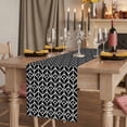 thumbnail image 2 of Table Runners 90 Inches Long Dress Scarves, Geometric Farmhouse Coffee/Dining/Kitchen Table Runner for Living Room, Modern Abstract Lines Texture Black 13x90 Inch, 2 of 9