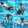 thumbnail image 2 of 2 Pack Inflatable Water Hammock, Air Mattress, Aqua Lounger & Floating Sleep Pillow for Swimming Pool or Beach  Foldable & Easy to Carry, 2 X Blue, 2 of 10