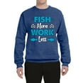 thumbnail image 2 of Wild Bobby, Fish More Work Less Pro Fishermen, Fishing, Unisex Crewneck Graphic Sweatshirt, Vintage Heather Blue, Medium, 2 of 4