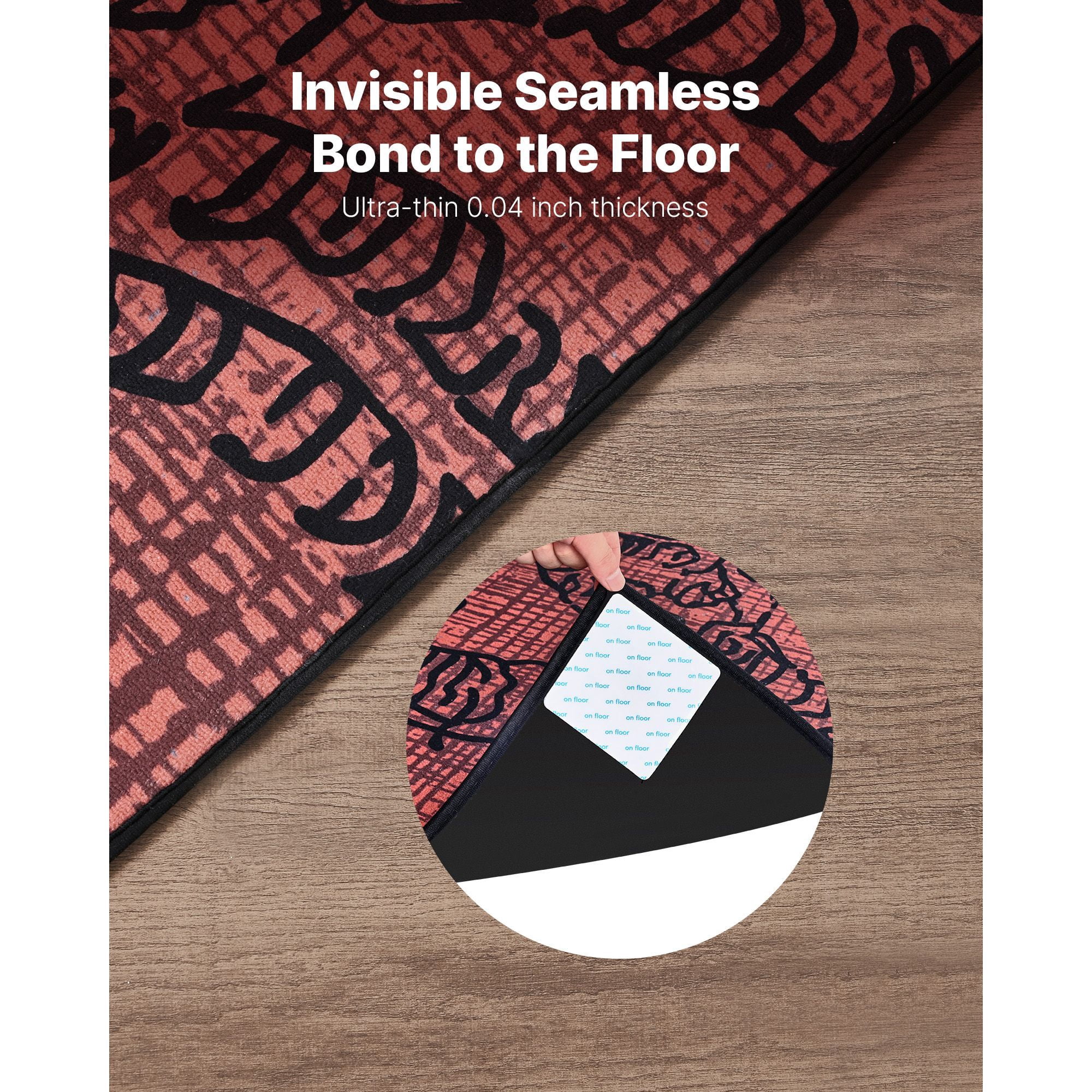Rug Gripper PU Polyurethane Anti-Slip, Strong Adhesion Corner Grips, Non-Slip Rug Pad for Hardwood Tile Floors Prevents Curling Sliding