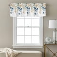 thumbnail image 3 of Rod Pocket Window Valances Watercolor Blue Flower Green Leaves Short Kitchen Curtains Wildflower Plant on White Window Treatment Drapes for Bedroom Bathroom Living Room 60x18In,1 Panel, 3 of 9