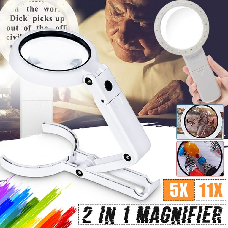 30X Handheld Magnifying Glass, EEEkit 12 LEDs Lighted Magnifier