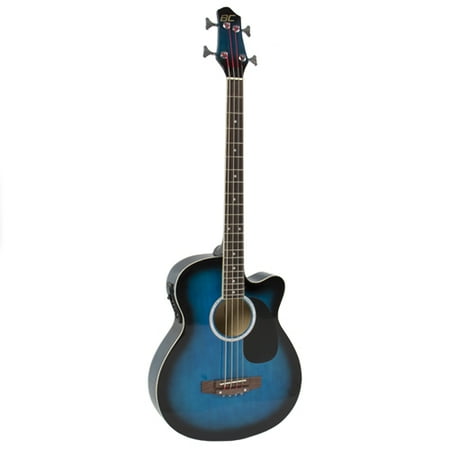 Best Choice Products Blue Acoustic Electric Bass Guitar With Equalizer Solid Construction