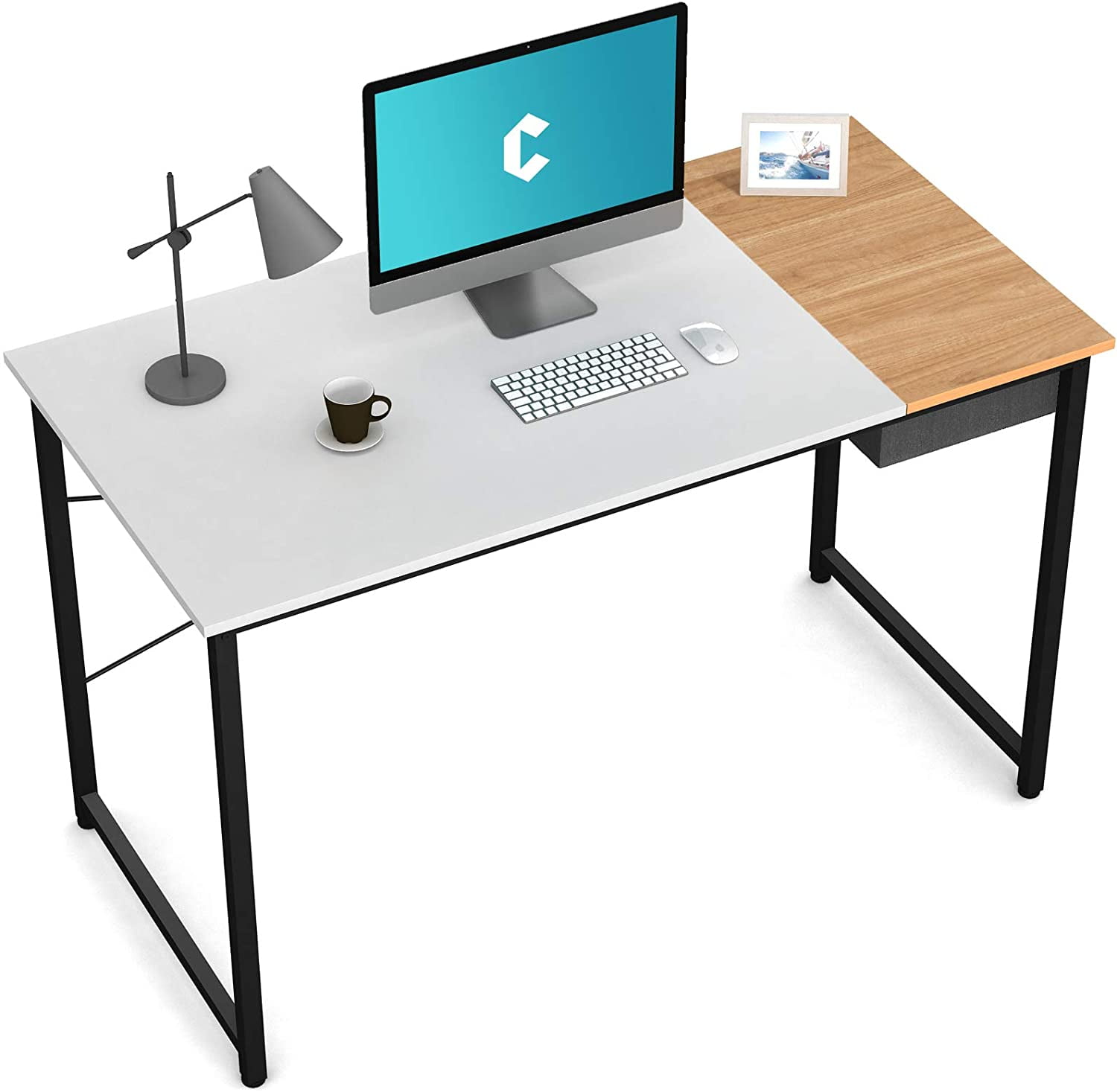 Computer Writing Desk 55" Modern Study Office Desk Corner Table Espresso Style 