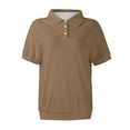 thumbnail image 7 of TODOZO Women's Polo Shirts Cotton 3-Button Short Sleeve Collared Tops Summer Cool Shirt Uniform Casual Shirts Tops for Trendy Short Sleeve Vacation Outfits Blouses Casual Summer Collared Shirts, 7 of 7