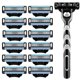 thumbnail image 1 of para hombres — Maquinilla de afeitar para hombres con piel sensible con 12 hojas de afeitar Maquinilla de afeitar para mujeres con una caja delicada, se adapta a todas las hojas de afeitar d, 1 of 5