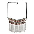 thumbnail image 3 of Bohemian Chain Gypsy Oxidised Silver Necklace Boho Retro Leaf Red & Yellow color Choker Necklace Set, 3 of 3