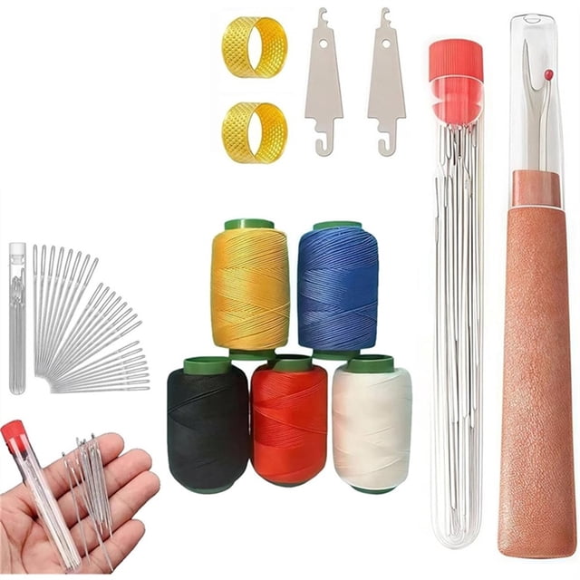 Juego de 36 Herramientas de Costura con Agujas de Acero de Ojo Grande, Kit de Agujas de Coser y Acolchar Hechas A Mano para Costura DIY.