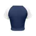 thumbnail image 4 of Bibifish Womens Tee Tops Y2K Chic Slim Fit Short Sleeve Set-In Sleeve T Shirts Crewneck Party Stylish Chic Casual Cute Trendy Tee Tops, 4 of 5