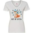 thumbnail image 3 of Inktastic Let it Snow Cute Orange Fox in Hat and Scarf Women's V-Neck T-Shirt, 3 of 5