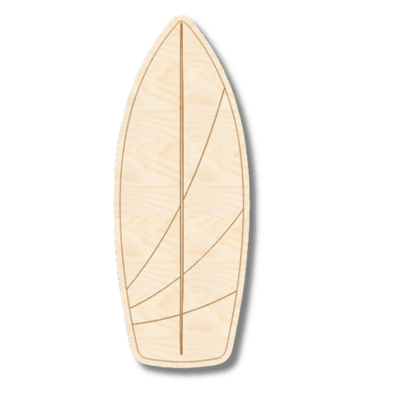 Unfinished Wood Etched Line Surfboard Shape 6" / 1/8"