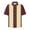 Wine, variant on Wancir Men's Vintage Bowling Shirts 1950s Casual Short Sleeve Button Up Contrast Shirt Summer Color Block Cuban Shirts