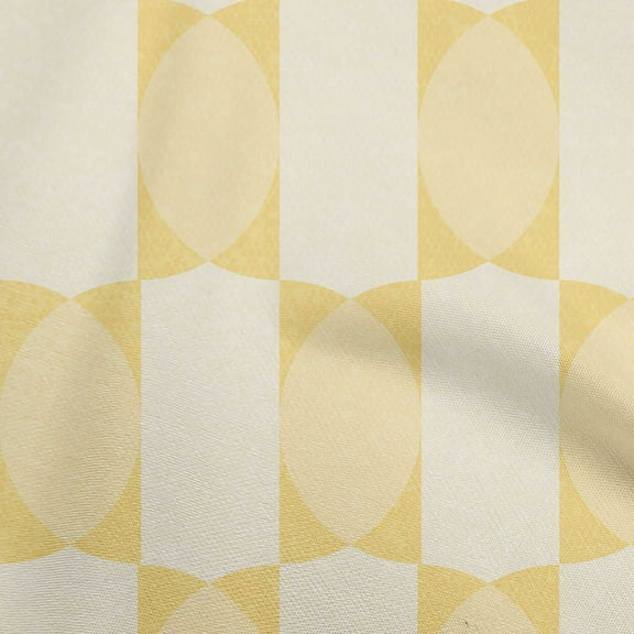oneOone Viscose Jersey Light Yellow Fabric Geometric Allover Shape Sewing Material Print Fabric By The Yard 60 Inch Wide