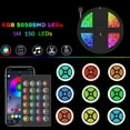 thumbnail image 3 of Amdohai Smart Wifi LED RGB Strip Lights 16.4ft. 5050 Color Changing Lights with Voice & APP & 24 Keys Remote Control Tape Lights Christmas Decoration Light for Home Party Festival, 3 of 7