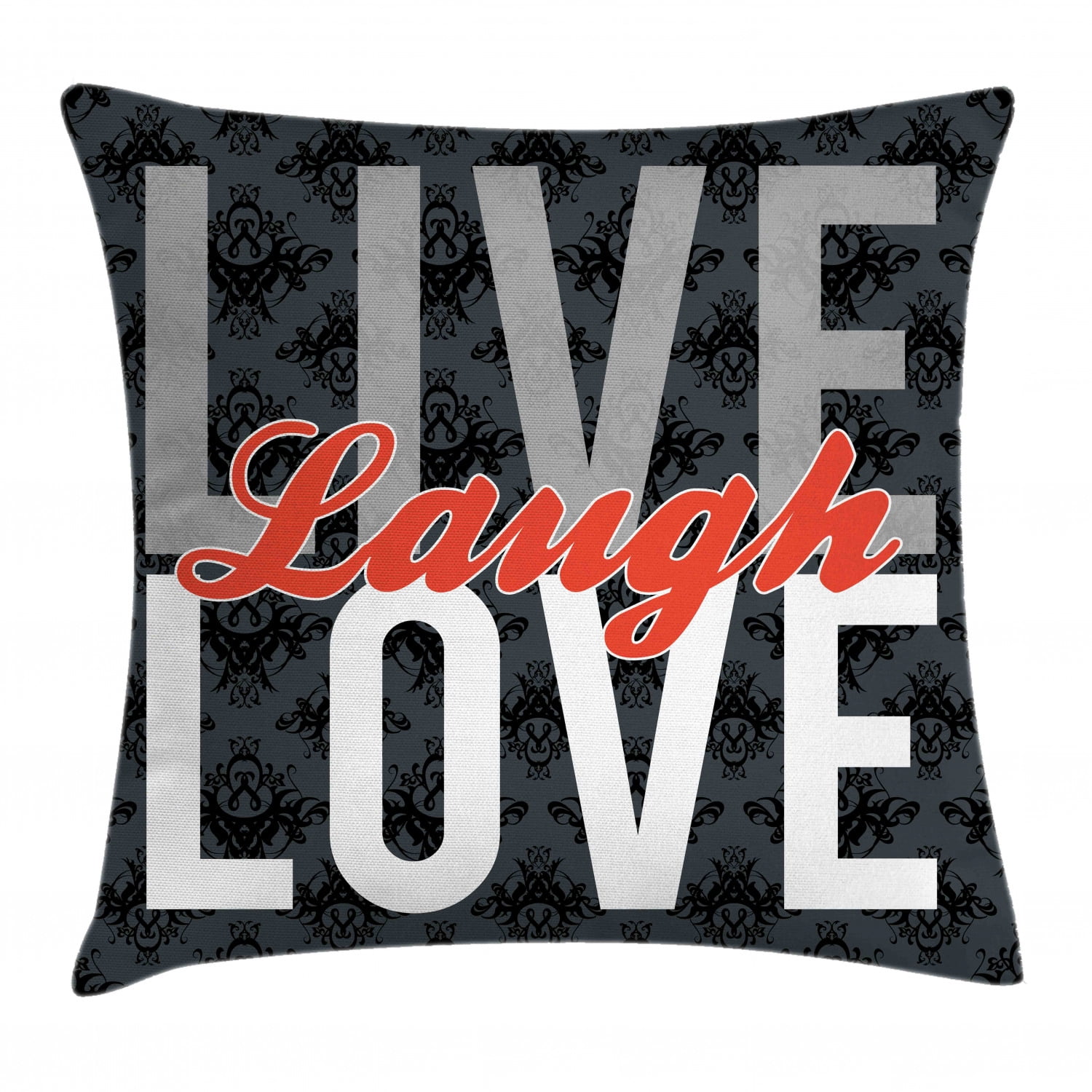 Live Laugh Love Decor Throw Pillow Cushion Cover, Different Typed Words
