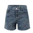 thumbnail image 2 of Idoravan Shorts for Women Women's Jeans Fashion Middle-waisted Straight Pocket Short Pants, 2 of 5