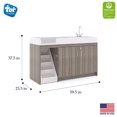 thumbnail image 2 of Tot Mate Toddler Walk-Up Baby Changing Table with Sink, Nursery Furniture, Wood Laminate, Gray, 2 of 5