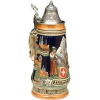 Beer Mug by King Switzerland And Landmarks Full Relief German Beer Stein (Beer Mug) 0.5l by King Werke Germany