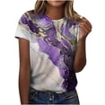 thumbnail image 2 of Patlollav Womens Plus Size Women Summer Round-Neck Short Sleeve Print Casual T-Shirt Blouse, 2 of 5