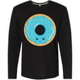 thumbnail image 3 of Inktastic Blue Donut Long Sleeve T-Shirt, 3 of 5
